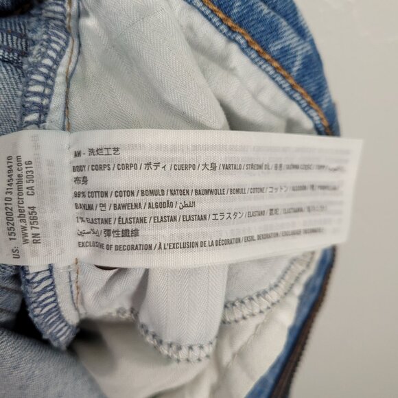 Abercrombie & Fitch Size 25S The 90s Straight Ultra High Rise Jeans Side Slits - Picture 11 of 13